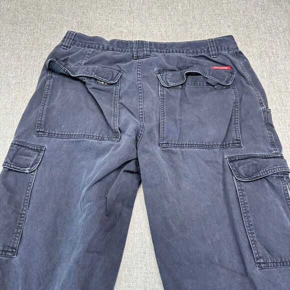 Vintage Quiksilver Cargo Pants Mens 36x30 Blue Relaxed Baggy Skater Streetwear - Picture 6 of 10